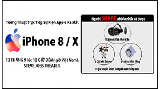 Tường thuật trực tiếp lễ ra mắt iPhone 8/X tại 24hStore - Share livestream nhận ngay quà khủng