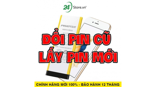 Thay pin iPhone cũ đổi pin mới chính hãng cho iPhone tại 24hStore.vn, uy tín, giá tốt