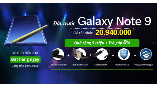 Đặt hàng Samsung Galaxy Note 9 chính hãng tại 24hstore giá rẻ sập sàn, rinh thêm quà tặng