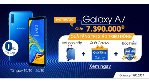 Đặt trước Samsung Galaxy A7 (2018) chính hãng, giá rẻ tại 24hstore