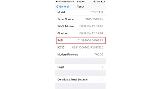 Bảng mã nhận biết xuất xứ iPhone thông qua IMEI