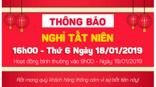 24hStore Thông báo lịch nghỉ Tất Niên 2019