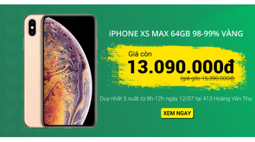 IPHONE XS MAX GIẢM 2.300K TẠI 413 HOÀNG VĂN THỤ, TÂN BÌNH