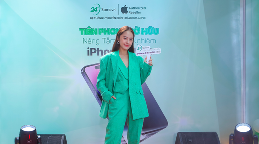 Rima Thanh Vy ghé sự kiện mở bán của 24hStore sắm iPhone 14 Pro Max 