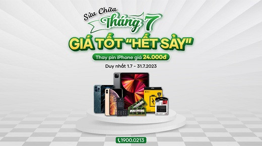 Ưu Đãi Tốt Nhất Tháng 7 - Thay pin iPhone giá 24.000 đồng