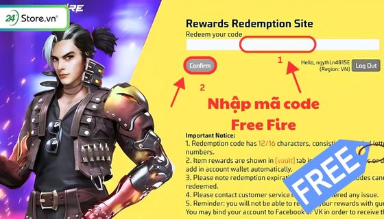 Code Free Fire tháng 06/2024 MỚI NHẤT, cách nhập Code FF vĩnh viễn