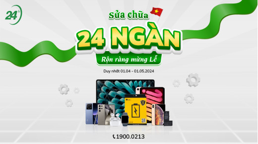 Sửa chữa 24 ngàn - Rộn ràng mừng Lễ (Thay pin iPhone giá 24.000 đồng)