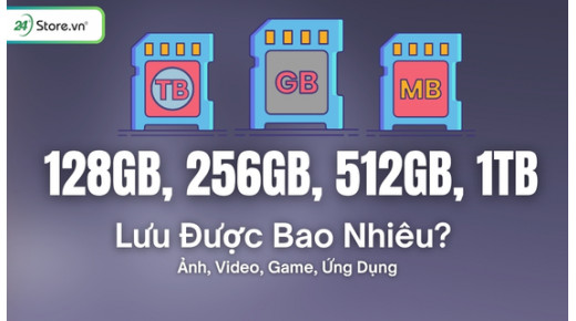 Dung lượng 128GB, 256GB, 512GB, 1TB lưu được bao nhiêu?