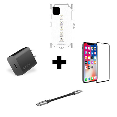 Combo iPhone 11 (Cốc 20W + Cáp C to MOPHIE + Dán Full + PPF)