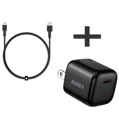 Combo Sạc nhanh PD 20W Aukey Pro và Cáp USB-C to Lightning Aukey 0.9M