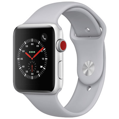 apple watch series 3 lte - mat ceramic, day cao su mau trang white