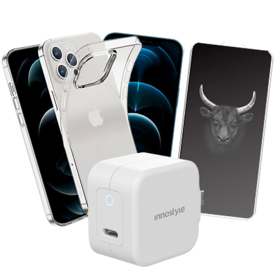 Combo iPhone 12 Pro Max (Cốc 20W INNOSTYLE+Ốp MIPOW+Dán KINGBULL)