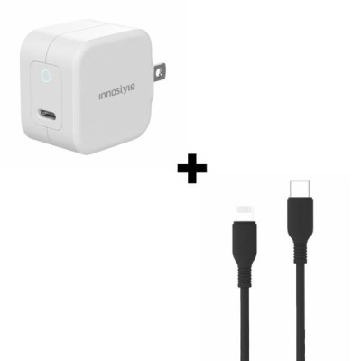 Combo Sạc nhanh Innostyle USB-C PD 20W Minigo III và Cáp Innostyle Jazzy USB - C to Lightning Cable 1.2M