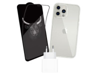 Combo quà VIP cho iPhone 13 Pro Max (Hộp quà + Cốc sạc Apple chính hãng + Ốp lưng + Dán màn hình)