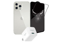 Combo quà VIP cho iPhone 13 Pro Max (Hộp quà + Cốc sạc + Ốp lưng + Dán màn hình)