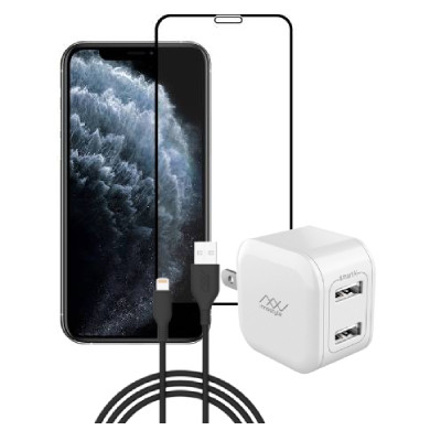 Combo iPhone Xs Max (Cốc 12W+Cáp C to L Innostyle+Dán)