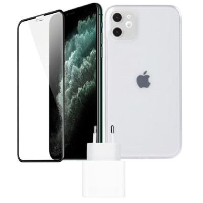 Combo iPhone 11 (Cốc 20W Apple +Dán Kingbull+Ốp)