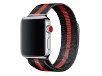 Bộ dây đeo thép 2 màu sọc đen đỏ Apple Watch 42mm/44mm