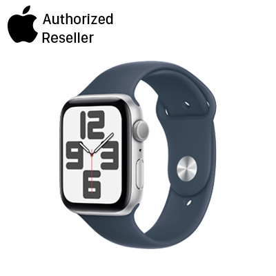apple watch se 2023 44mm gps mat nhom day cao su bac