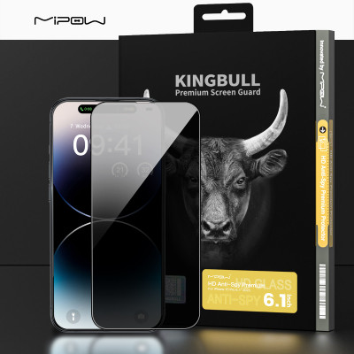 Miếng dán cường lực iPhone 15 Pro Chống nhìn trộm Mipow Kingbull Premium HD