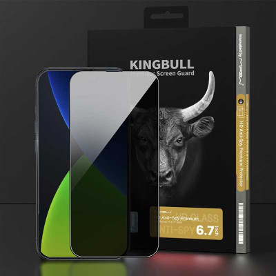 Miếng dán cường lực iPhone 15 Pro Max Chống nhìn trộm Mipow Kingbull Premium HD
