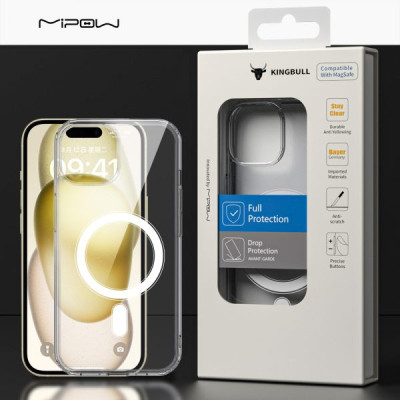 Ốp lưng iPhone 15 Mipow hỗ trợ sạc MagSafe
