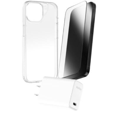 Combo iPhone 15 Pro Max (Cốc 30W Mophie+Ốp Zagg+Dán Zagg+Hộp quà)