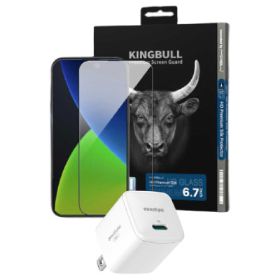 Combo iPhone 15 Pro Max (Cốc 20W Innostyle+Dán Kingbull)