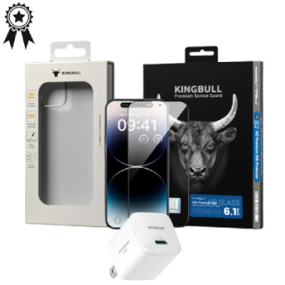Combo quà VIP cho iPhone 15 Pro mới (Cốc 20W Innostyle+Dán Kingbull+Ốp Mipow+VIP Toàn diện 24 Tháng)
