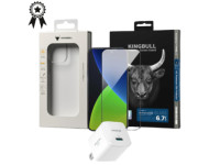 Combo quà VIP cho iPhone 15 Pro Max mới (Cốc 20W Innostyle+Dán Kingbull+Ốp Mipow+VIP Toàn diện 24 Tháng)