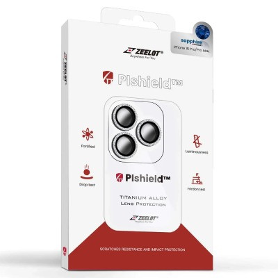 Dán cường lực Apple iPhone 15 Pro/ 15 Pro Max Zeelot Pishield bảo vệ camera