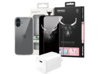 Combo iPhone 16 Plus (Cốc 35W Mophie+Ốp Mipow+Dán Mipow)
