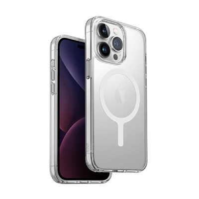 Ốp lưng iPhone 15 Pro UNIQ Hybrid Lifepro Xtreme hỗ trợ sạc MagSafe Dove Frost
