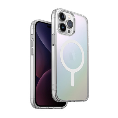 Ốp lưng iPhone 15 Pro UNIQ Hybrid Lifepro Xtreme hỗ trợ sạc MagSafe Iridescent