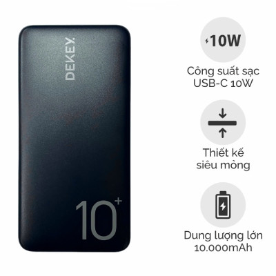 Sạc Dự Phòng DEKEY Power Pioneer 10.000mAh Power Bank