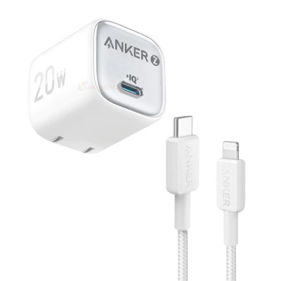 Combo Cốc sạc Anker Zolo 1C 20W A2699 và Cáp Anker 322 C to L A81B6