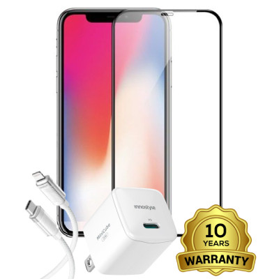 Combo VIP iPhone X/ Xs cũ (Cốc 20W+Cáp C to L Innostyle+Dán TOP+VIP 1 đổi 1 12 Tháng Pin 10 Năm)