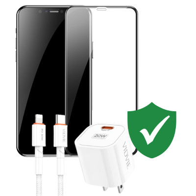 Combo VIP iPhone 11 Pro cũ (Cốc 20W+Cáp C to L VIDVIE+Dán DEKEY+24hCare 12 Tháng)