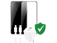 Combo VIP iPhone 11 Pro cũ (Cốc 20W+Cáp C to L VIDVIE+Dán DEKEY+24hCare 12 Tháng)