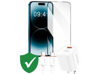 Combo VIP iPhone 15 Pro Max cũ (Cốc 33W+Cáp C to C VIDVIE+Dán T-Rex+VIP 1 đổi 1 12 Tháng)