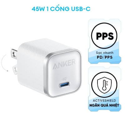 Cốc sạc Anker Nano 1C 45W A2692