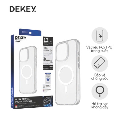Ốp lưng iPhone 15 Pro Max DEKEY Magsafe Cover Ultral Crystal