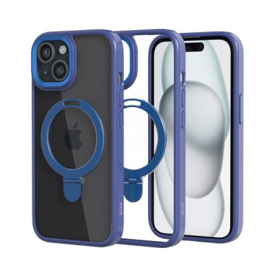 Ốp lưng iPhone 15 Mipow Kingbull Stand 2 In 1 Transparent hỗ trợ sạc Magsafe