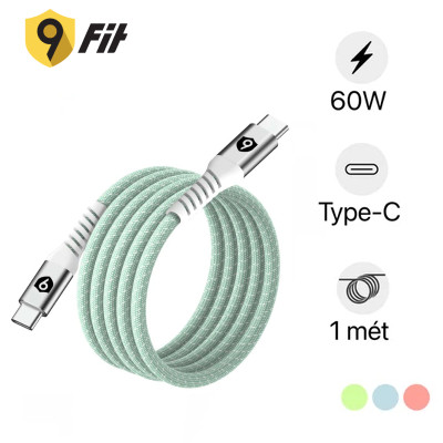 Cáp 9Fit từ tính USB-C to USB-C 60W dài 1M 9C10