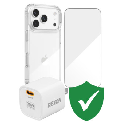 Combo VIP iPhone 17 Pro (Cốc 20W REXON+Dán ZAGG+Ốp ZAGG+VIP 1 đổi 1 12 Tháng) SKU: COMBO00423