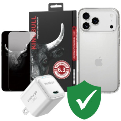 Combo VIP iPhone 17 Pro (Cốc 35W INNOSTYLE+Dán KINGBULL+Ốp MIPOW+VIP 1 đổi 1 12 Tháng) SKU: COMBO00425