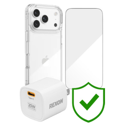 Combo VIP iPhone 17 Pro (Cốc 20W REXON+Dán ZAGG+Ốp ZAGG+VIP 24 Tháng toàn diện) SKU: COMBO00439