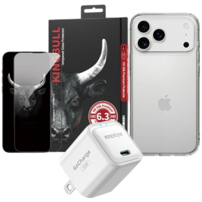 Combo VIP iPhone 17 Pro (Cốc 35W INNOSTYLE+Dán KINGBULL+Ốp MIPOW) SKU: COMBO00457
