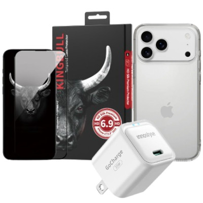 Combo VIP iPhone 17 Pro Max (Cốc 35W INNOSTYLE+Dán KINGBULL+Ốp MIPOW) SKU: COMBO00461