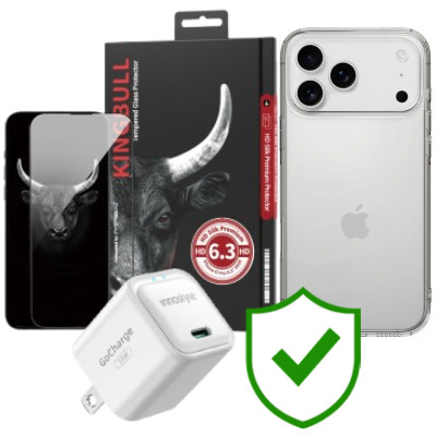 Combo VIP iPhone 17 Pro (Cốc 35W INNOSTYLE+Dán KINGBULL+Ốp MIPOW+VIP 24 Tháng toàn diện)